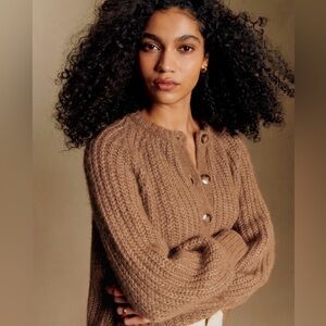 Sézane Emile Cardigan in Mottled Camel- S